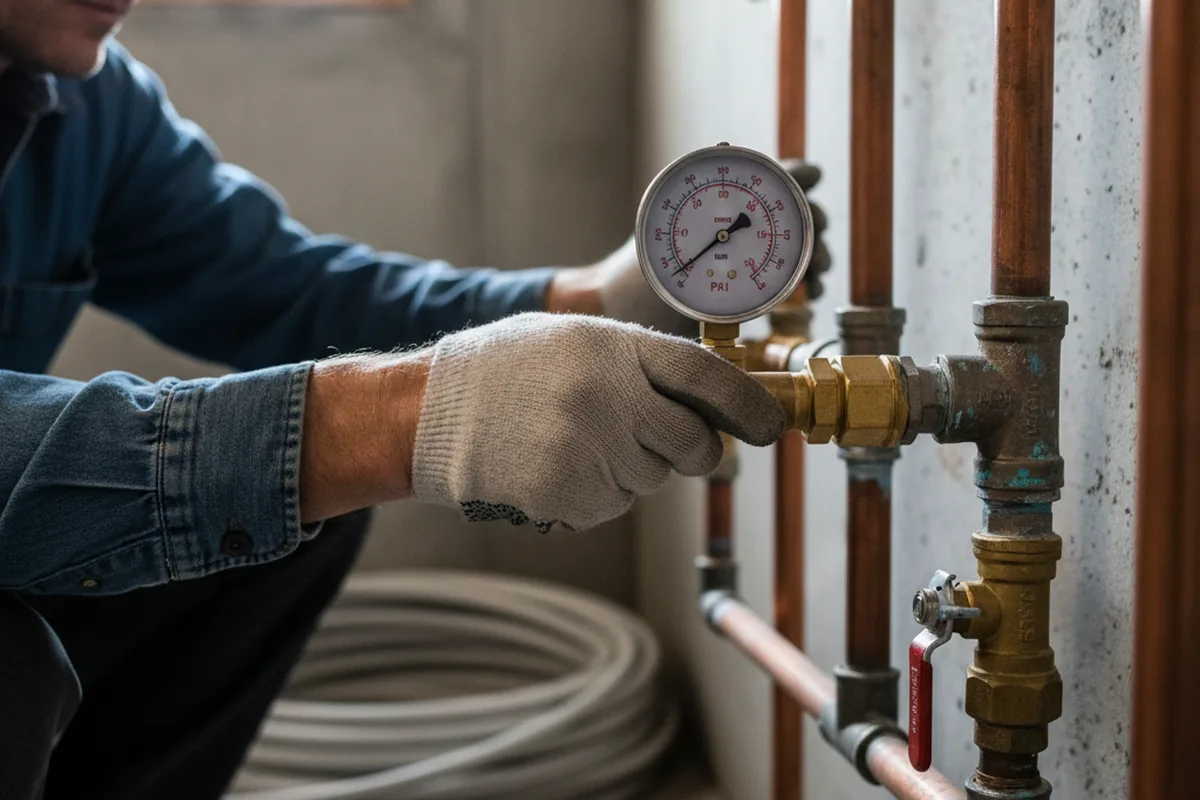 Pressure testing a repaired line during Water Line Repair in Juntura